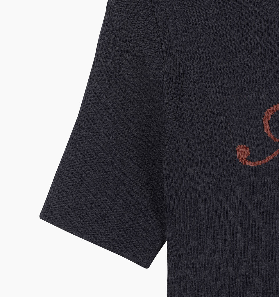 Dark blue sweater with text - null - Dark Blue | Sisley K image number 4